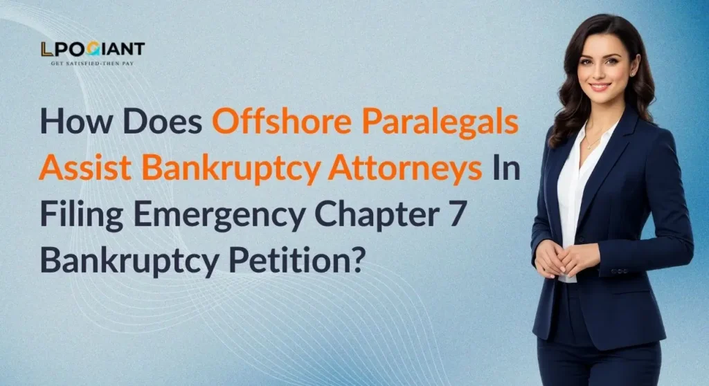Offshore paralegal services assisting U.S. bankruptcy attorney with emergency Chapter 7 bankruptcy petition filing