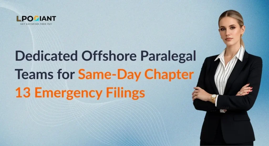 Dedicated offshore paralegal team supporting same-day Chapter 13 emergency bankruptcy filings for U.S. law firms
