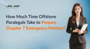 Offshore paralegals filing Chapter 7 bankruptcy petition documents with timeline and cost breakdown