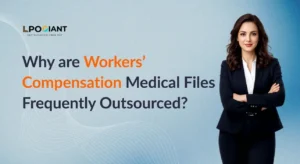 Legal professional explaining why workers' compensation medical files are outsourced to offshore paralegals for medical chronology services